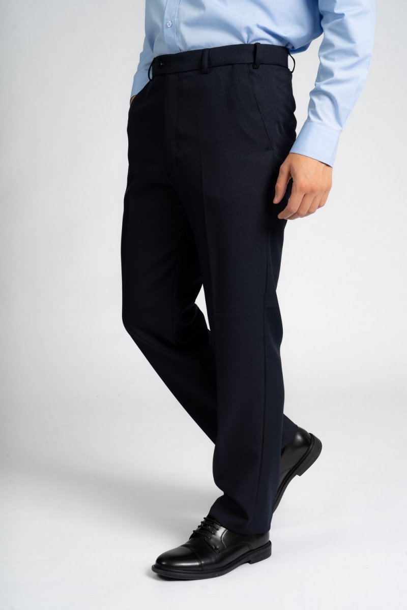 carabou expand-a-band big mens stretch trouser | navy