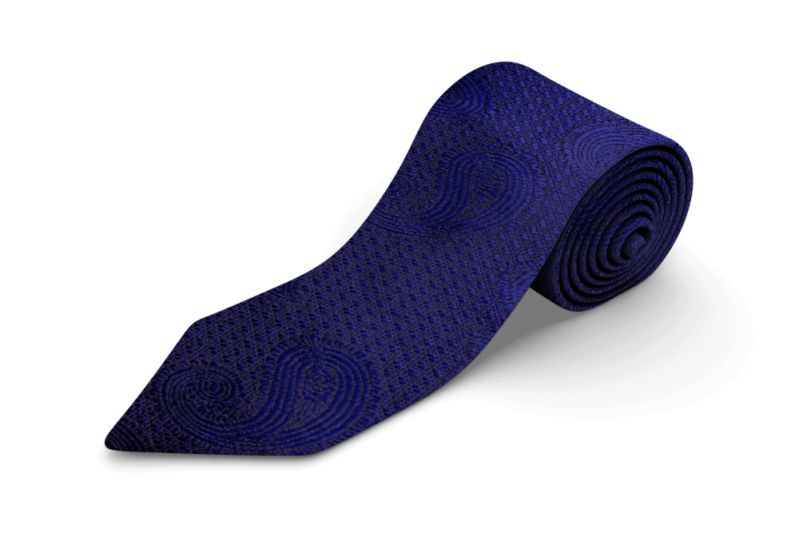 Extra Long Paisley Tie, Kensington - Navy