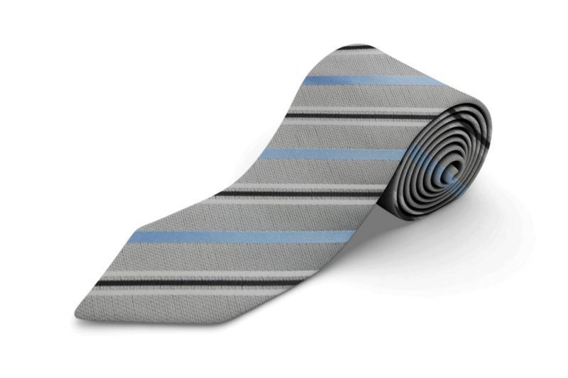 Extra Long Stripe Tie, Kensington - Grey