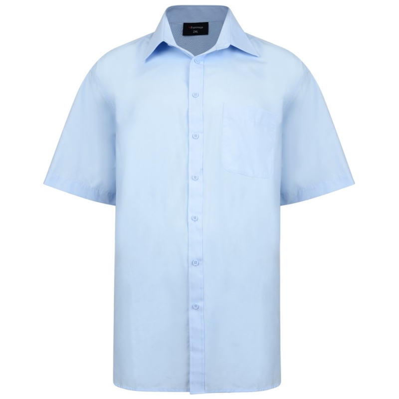 espionage short sleeved formal shirt - blue 2xl - 8xl