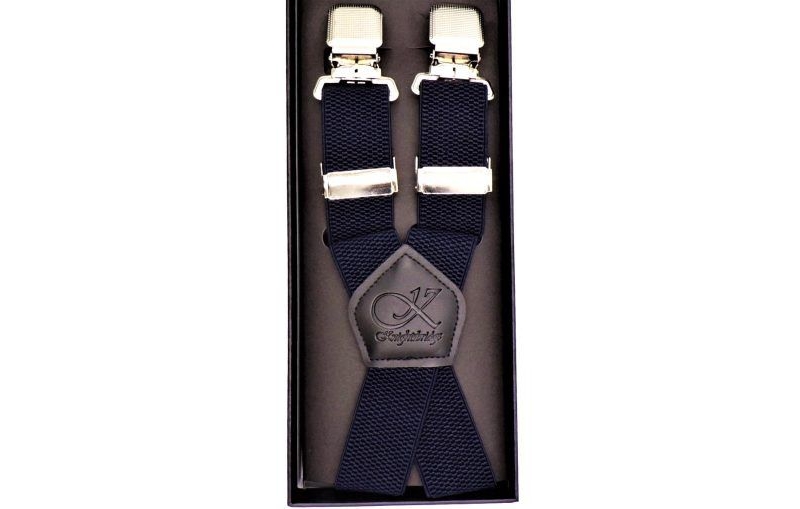 big mens extra long clip on braces, kensington - navy