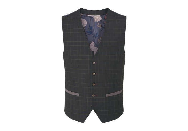 skopes casey big mens waistcoat | check | olive