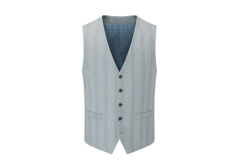  skopes montalvo check waistcoat, green 50- 62" chest