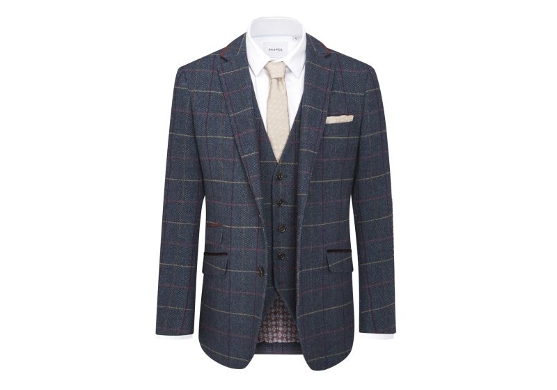 skopes doyle checked suit jacket navy