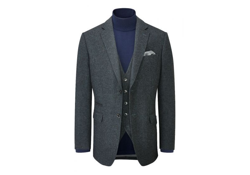 skopes ruthin tweed suit jacket charcoal