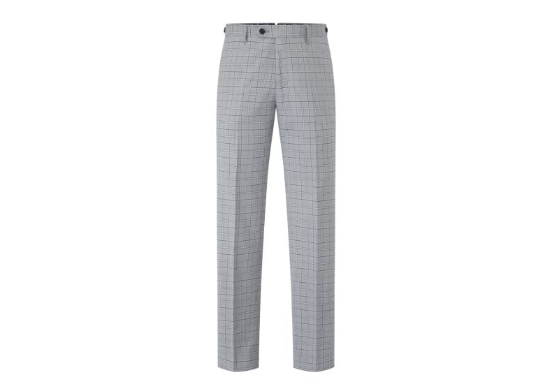 big mens brook tailored check suit trousers, skopes - grey 40 - 58" waist 