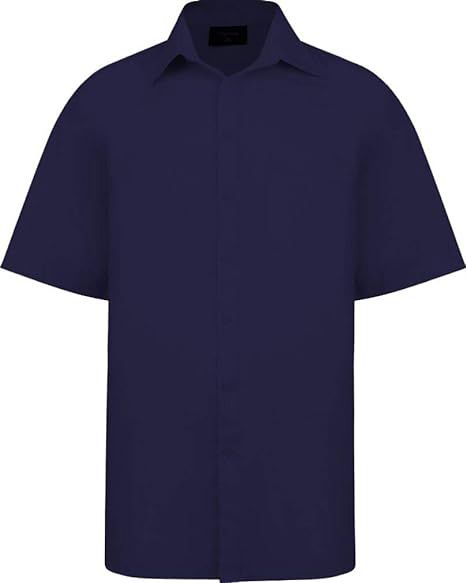 Espionage Short Sleeved Formal Shirt - Navy 2XL - 8XL