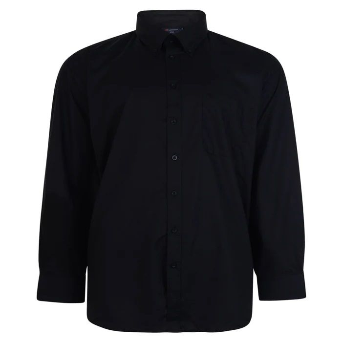 Espionage Long Sleeve Formal Shirt, Black - 2XL - 8XL