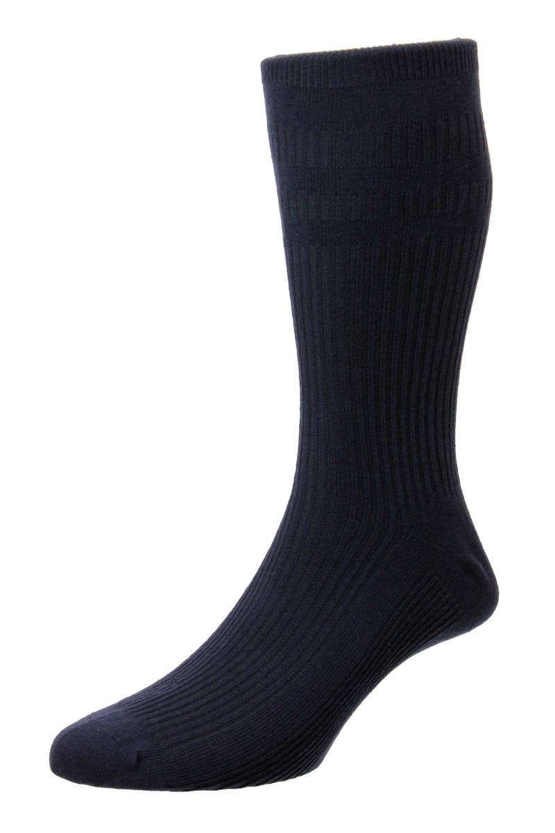 hj hall hj190/extra wide soft top socks navy