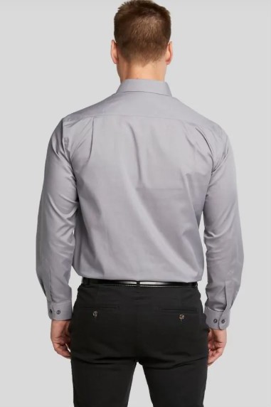 Double Two Big Mens Long Sleeve Shirt | Grey