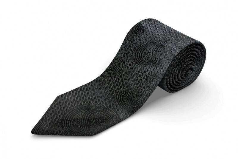 Big Mens Extra Long Paisley Tie, Kensington - Black