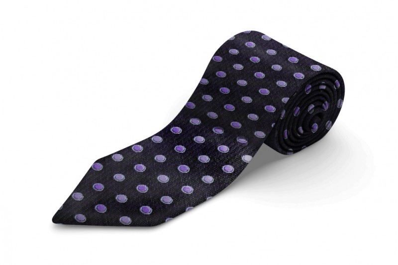 Big Mens Extra Long Polka Dot Tie, Kensington - Lilac