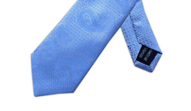 extra long paisley tie, kensington - sky blue