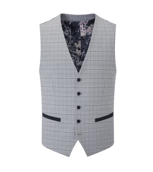 Big Mens Brook Check Waistcoat, Skopes - Grey