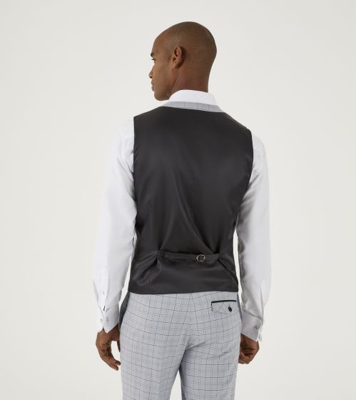 Big Mens Brook Check Waistcoat, Skopes - Grey