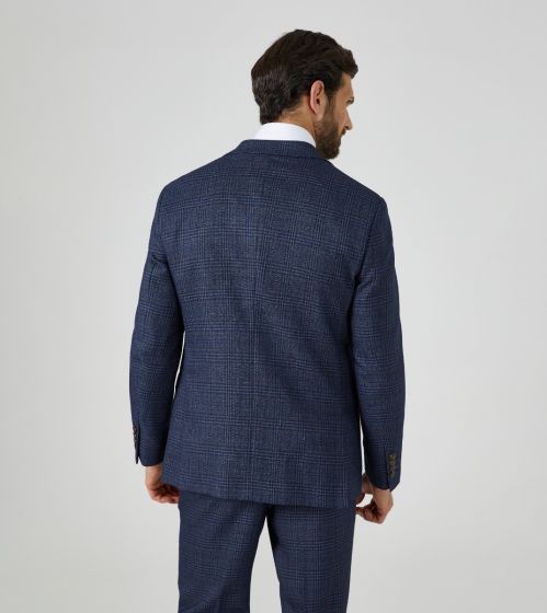 Skopes Woolf Checked Suit Jacket Navy