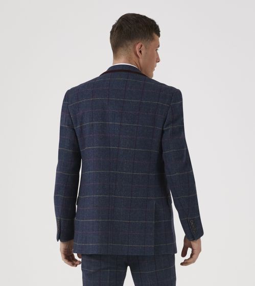 Skopes Doyle Checked Suit Jacket Navy