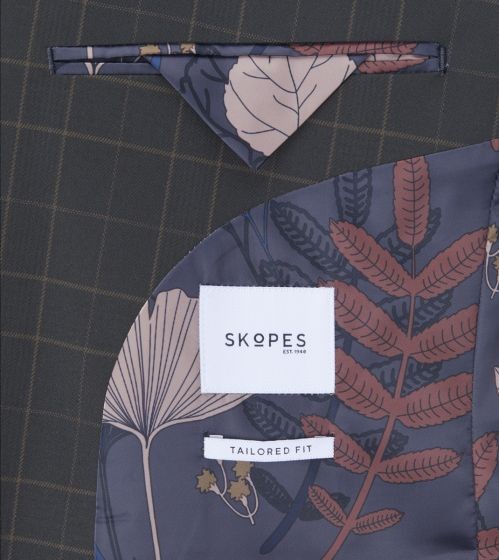 Skopes Casey Big Mens Jacket | Check | Olive