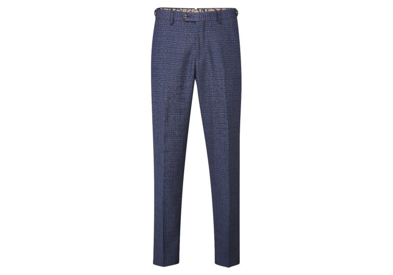 skopes woolf  check suit trousers navy