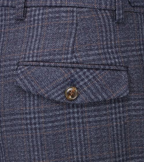 Skopes Woolf  Check Suit Trousers Navy