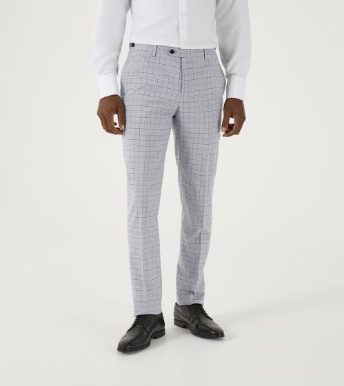 Big Mens Brook Tailored Check Suit Trousers, 