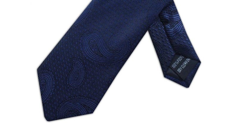 extra long paisley tie, kensington - navy