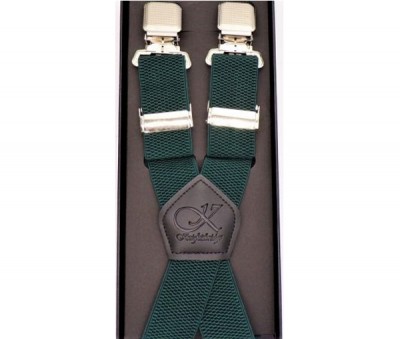 Big Mens Extra Long Clip On Braces, Kensington -  Green