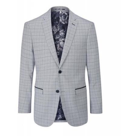 skopes brook check suit jacket, grey 50 - 62" chest