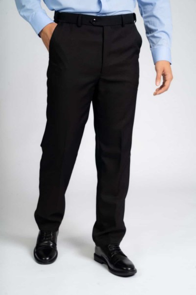 carabou expand-a-band big mens stretch trouser | black