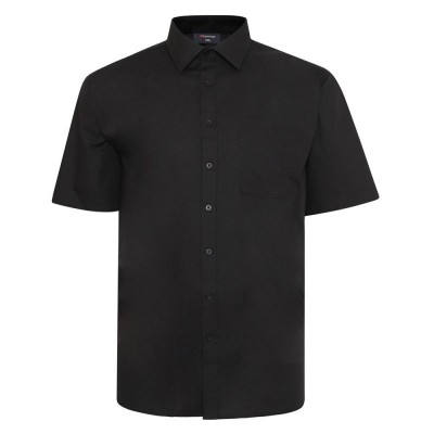 Espionage Short Sleeved Formal Shirt - Black 2XL - 8XL