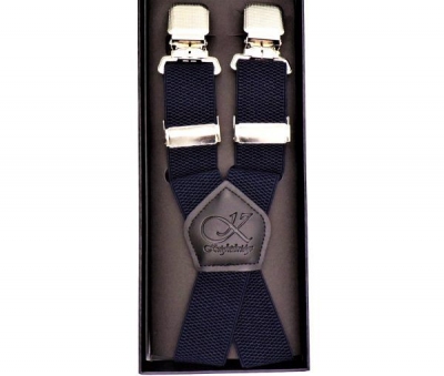 big mens extra long clip on braces, kensington - navy