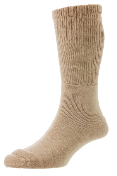 hj hall hj1351/diabetic sanitized cotton diabetic socks beige