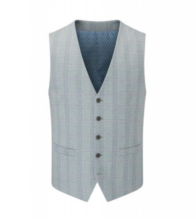  skopes montalvo check waistcoat, green 50- 62" chest