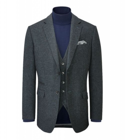 skopes ruthin tweed suit jacket charcoal