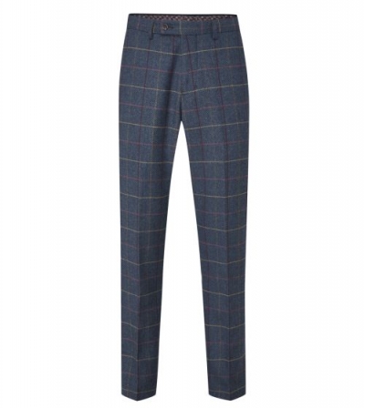 skopes doyle check suit trousers navy