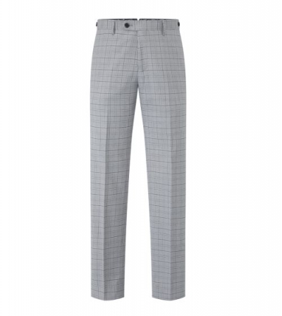 big mens brook tailored check suit trousers, skopes - grey 40 - 58" waist 