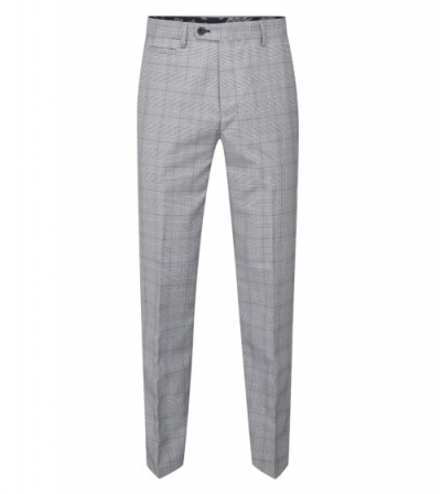 skopes anello check tailored trousers grey